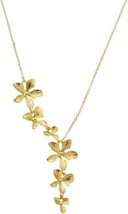 Adornia Adornia Plated Petals Drop Necklace