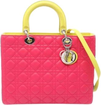 Dior Pre-owned Lady Dior Cannage Borsa a Mano in Pelle - - Pre-owned - Donna - Rosa - ONE SIZE