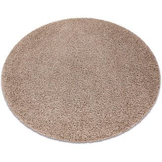 RugsX Rugsx - Tappeto soffi cerchio shaggy 5cm beige beige rotondo 160 cm