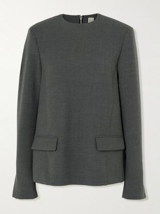 Toteme Blusa In Twill Riciclato - Grigio