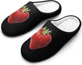 Generic Strawberry Funny Mens Cotton Slippers Shoes Novelty Soft Non-Slip Sole Home Shoe