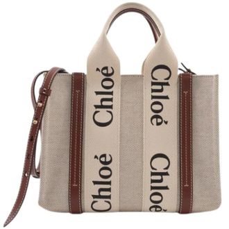 Chlo&eacute; Pre-owned Tote Bags, female, White, Size: ONE SIZE Pre-owned Linen Shoulder Bag