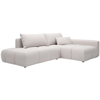 Vente-Unique Divano letto angolo destro aperto in tessuto testurizzato beige - MINTURNO