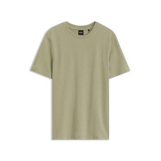 BOSS Bubble-jacquard structure T-shirt in a cotton blend
