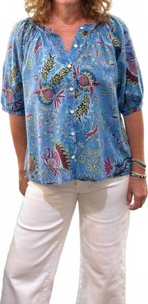 Dylan Laurel Blouse In Blue