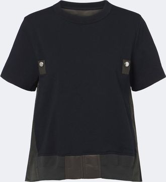 sacai Camiseta de jersey de algod&oacute;n con paneles