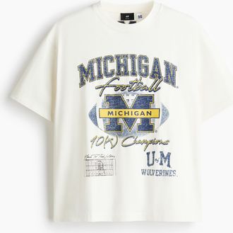 H&M T-Shirt in Loose Fit - White