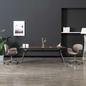 vidaXL Silla De Comedor Giratoria Tela Gris Taupe Vidaxl