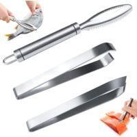 OEM Descamador De Pescado Profesional De Acero Inoxidable 304, Raspador De Acero Inoxidable Dentado Para Eliminar Eficazmente Las Escamas Del Pescado + 2 