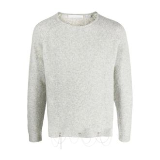 Random Identities Truien & Vesten, Heren, Grijs, S, Wol, Crew Neck Met Ketting