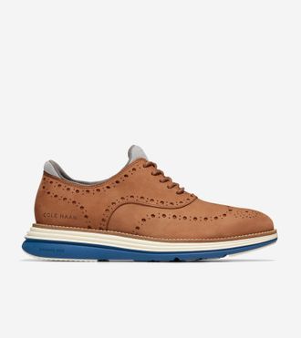 Cole Haan Mens &Oslash;riginal Grand Ultra Wingtip Oxford Shoes - Brown Size 7.5 Waterproof