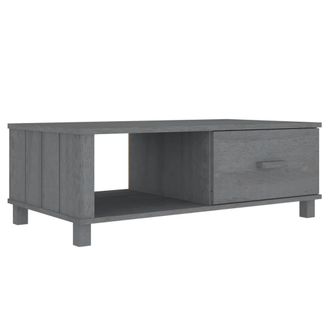 vidaXL Mesa De Centro Hamar Madera Maciza Pino Gris Oscuro 100x55x35cm Vidaxl