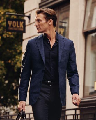 CHARLES TYRWHITT Wool Silk Jacket - Ink Blue Size 36R by Charles Tyrwhitt