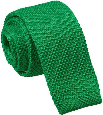 DQT Premium Knitted Polyester Plain Solid Forest Green Mens Fashion Casual Business Skinny Narrow 5cm Tie Necktie