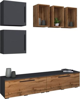 ebuy24 Muebles Vcm Tv Muro Habitable Con Suficiente Espacio De Almacenamiento Muro Montado Dimensiones 200 X An. 190 X T. 40 Cm Muebles Fernseh - Arila L (an