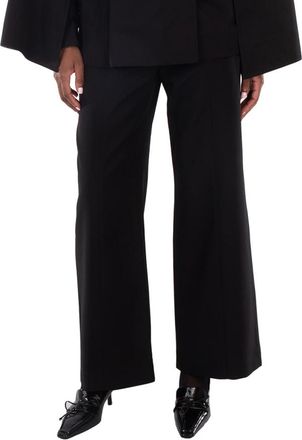 Burberry Wool Embroidered Logo Tailored Trousers, Brand Size 02 (US Size 0)