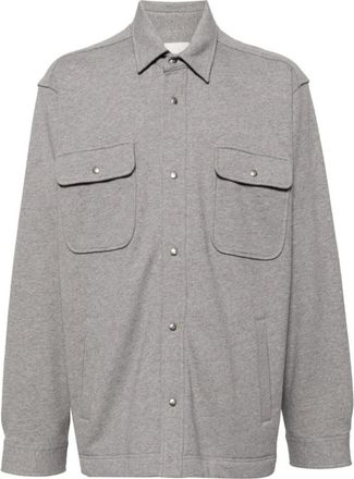 Givenchy Casual Shirts, male, Gray, M, Embroidered Cotton Shirt with Logo
