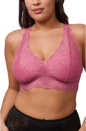 Fleur't Belle Epoque Full Cup Racerback Lace & Microfiber Bralette in Lipstick at Nordstrom, Size Large