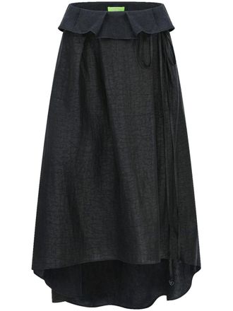 Shanghai Tang x Chen Man silk gauze skirt - women - Mulberry Silk - 44 - Black