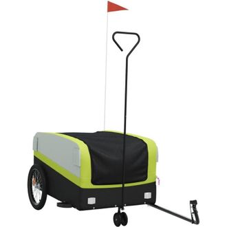 vidaXL Remolque Para Bicicleta Hierro Negro Y Verde 45 Kg Vidaxl