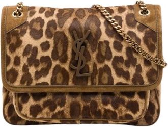 Saint Laurent Pre-owned Niki Schoudertas - Dames - Vintage Schoudertas - Bruin - ONE Size - Leer - Vintage