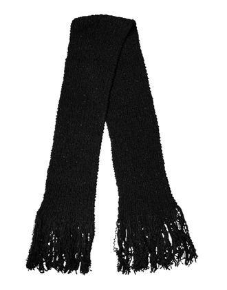 Dolce & Gabbana Mens Black Wool Fringes Neck Wrap Foulard Scarf