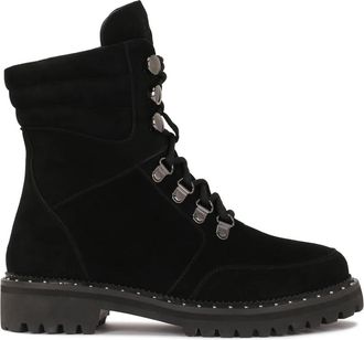 Kazar Zwarte su&egrave;de laarzen met hoge schacht - Dames - Veterlaarzen - Zwart - 36 EU - Su&egrave;de - Schoenen