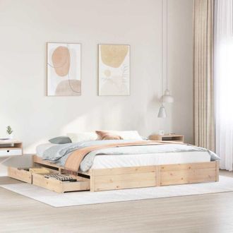 vidaXL Vidaxl - Estructura De Cama Sin Colch&oacute;n Madera Maciza De Pino 180x200 Cm