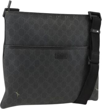 Gucci Pre-owned Vintage Canvas Schoudertas - Dames - Vintage Schoudertas - Zwart - ONE Size - Leer - Vintage