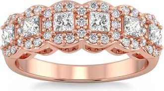 Pompeii3 1Ct Princess Cut Diamond Wedding Ring Stackable Band 14k Gold Lab Grown