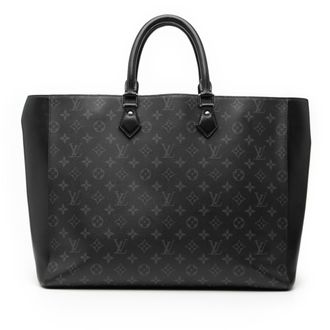 Louis Vuitton Black Gray Pvc Leather Pouch Tote Bag (Pre-Owned)