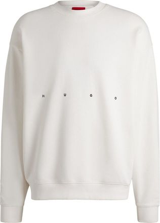 HUGO BOSS Hugo Mens Crew Neck Relaxed Fit Sweater in Natural 102 - White - Size 2XL