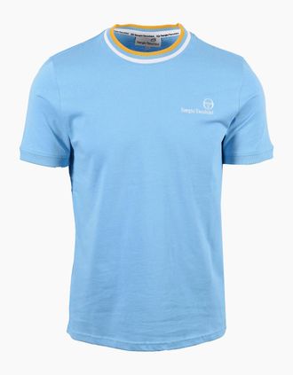 Sergio Tacchini Mens SERGIO TACCHINI RAINER FC T-SHIRT BALTIC SEA/WHITE OLD GOLD - Blue - Size: 42