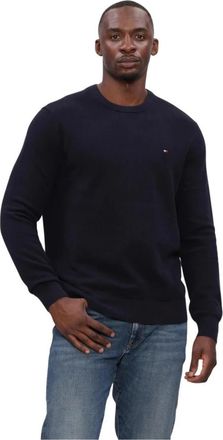 Tommy Hilfiger Essential Structure Crew Neck - Heren - Truien - Blauw - Maat: S Katoen