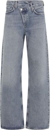 A Gold E Light Grey Criss Cross Straight Fit Jeans