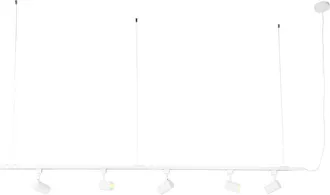 QAZQA Qazqa Moderno Sistema De Riel Colgante Inteligente Blanco Monof&aacute;sico Con 5 Gu10 Wifi - Jeana Acero Alargada Adecuado Para Led Max. 5 X 4.5 Watt