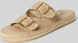 Espadrij Slides aus reinem Leinen Modell CLAQUETTE in Beige, Gr&ouml;&szlig;e 40