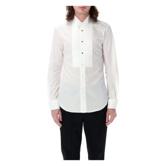 Junya Watanabe Formal Shirts, male, White, L, White Smocking Shirt with Wing Collar