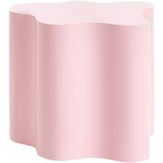Beliani Mesa Auxiliar Tablero De Mdf Dise&ntilde;o Moderno Forma Irregular 40 X 45 Cm Rosa Pastel Sakami