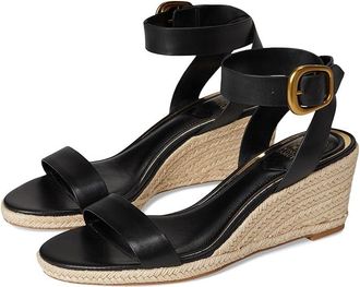 Vince Camuto Felia Espadrille Wedge Sandals Womens Sandals Black : 5.5 M, Leather