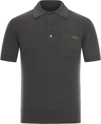 Gucci Chest-pocket Ribbed Polo Shirt