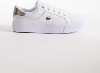 Lacoste Ziane - Chunky sneakers in pelle bianche con logo-Bianco
