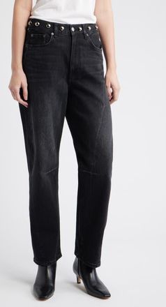 Rails Samo Stud Detail High Waist Jeans in Black Stone Studded at Nordstrom, Size 23