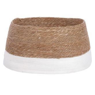 MiCa Decorations Falda para &aacute;rbol de navidad blanco roto h26xb58xl58cm