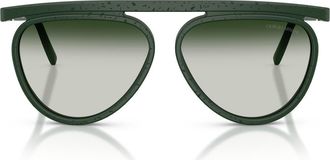 Armani 58mm Pilot Sunglasses in Matte Green/grey Gradient at Nordstrom
