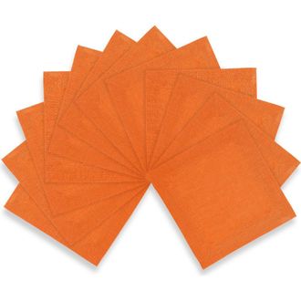 Solino Home Linen Cocktail Napkins Set of 12, 6 x 6 Inch for Dining Table, Holiday and Everyday Table Decor - Sonoma in Pumpkin at Nordstrom, Size