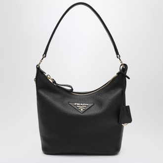 Prada Small black leather hobo bag