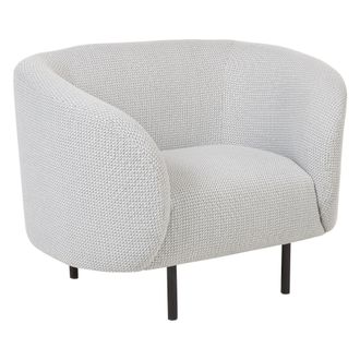 Beliani Sill&oacute;n De Poli&eacute;ster Blanco Negro Boucl&eacute; Suave Patas Retro Glamour Loen