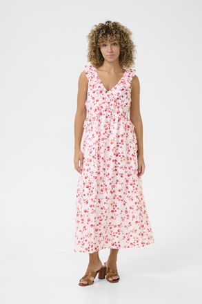 Cream Jurk Feminine pink white