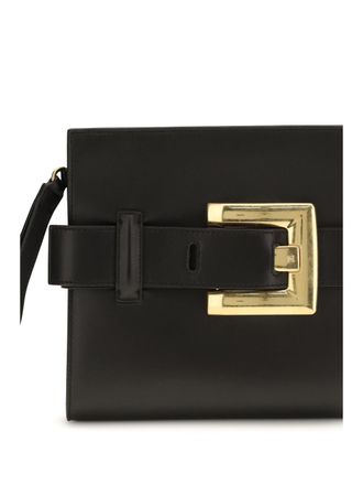 Balmain Womens Leather Clutch Anthem Black Lamb Shoulder Bags